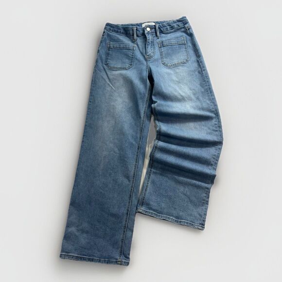 Lovervet By Vervet Y2K Wide Leg High Rise Jeans Womens Size 30/ 11 Denim Stretch - Picture 1 of 11